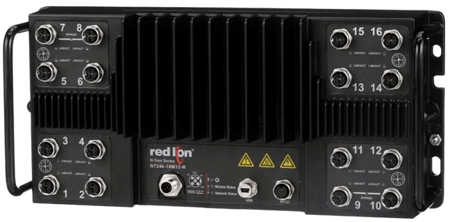 Red Lion Industrial Ethernet Switch, NT24k-16M12-POE